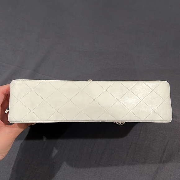 Chanel White Medium SHW Double Classic Flap in Lambskin - Picture 14 of 17